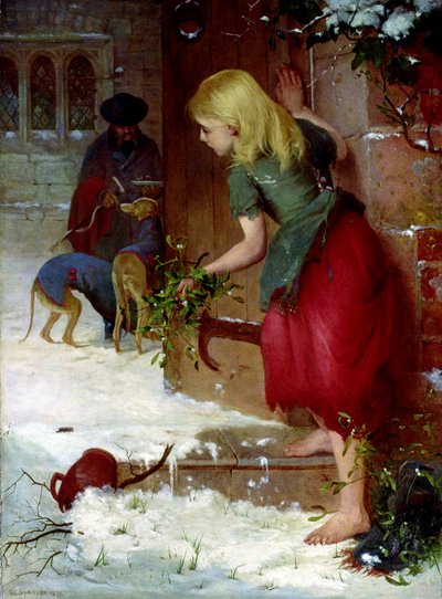 槲寄生卖家，1871年 作者 塞缪尔·埃德蒙·沃勒